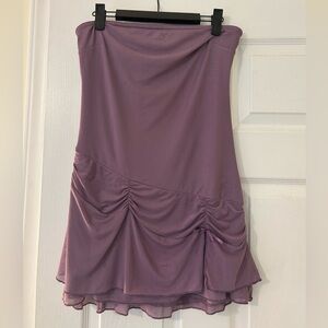 Edikted Evelin Ruched Hem Mini Dress MAUVE Size L